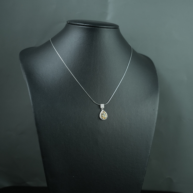 Mặt dây chuyền Citrine 7*10mm bạc 925