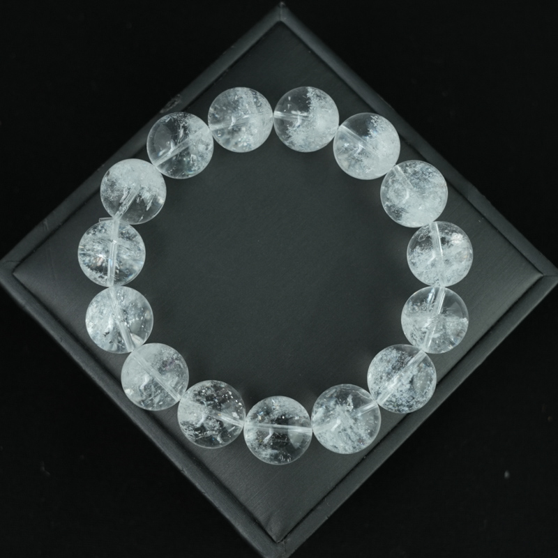 Vòng tay thạch anh trắng 14mm chuẩn 5A