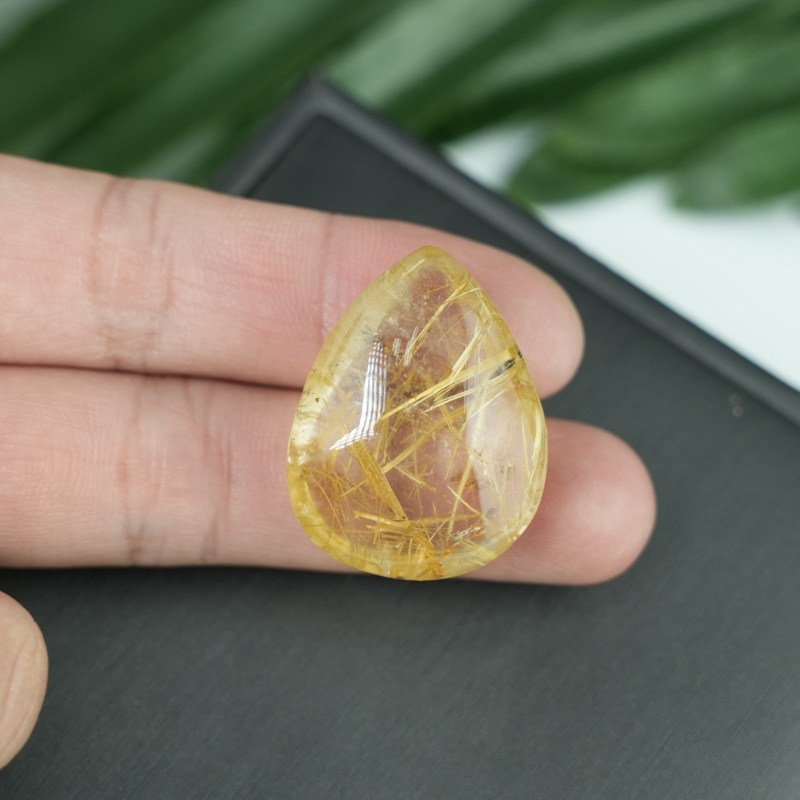 Mặt dây chuyền Thạch anh tóc vàng giọt nước