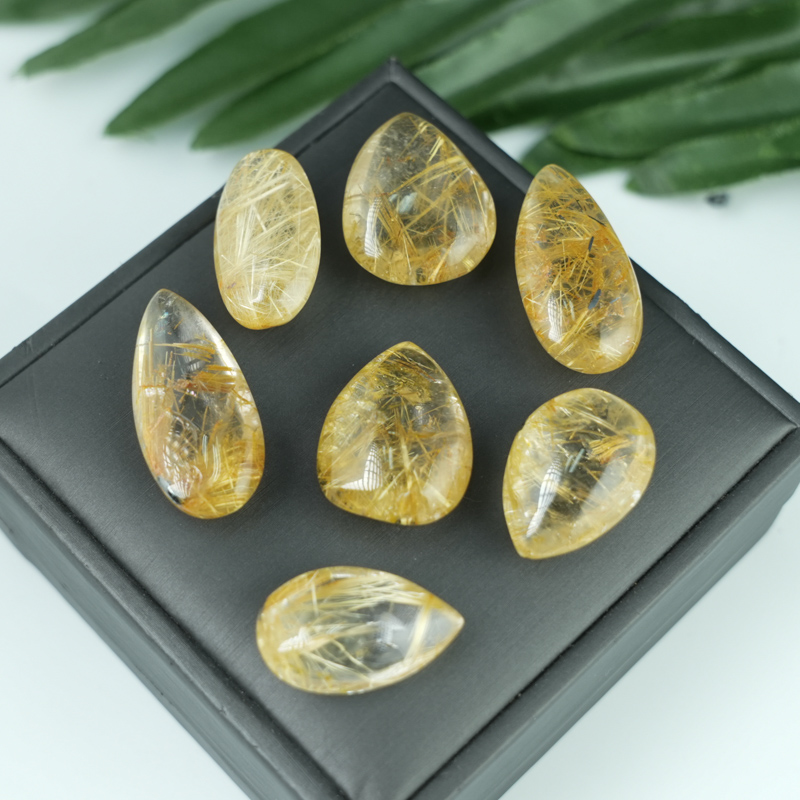 Mặt dây chuyền Thạch anh tóc vàng giọt nước