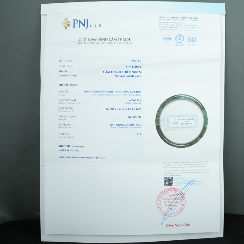 Vòng Ngọc Cẩm Thạch sơn thủy bản vuông ni 52