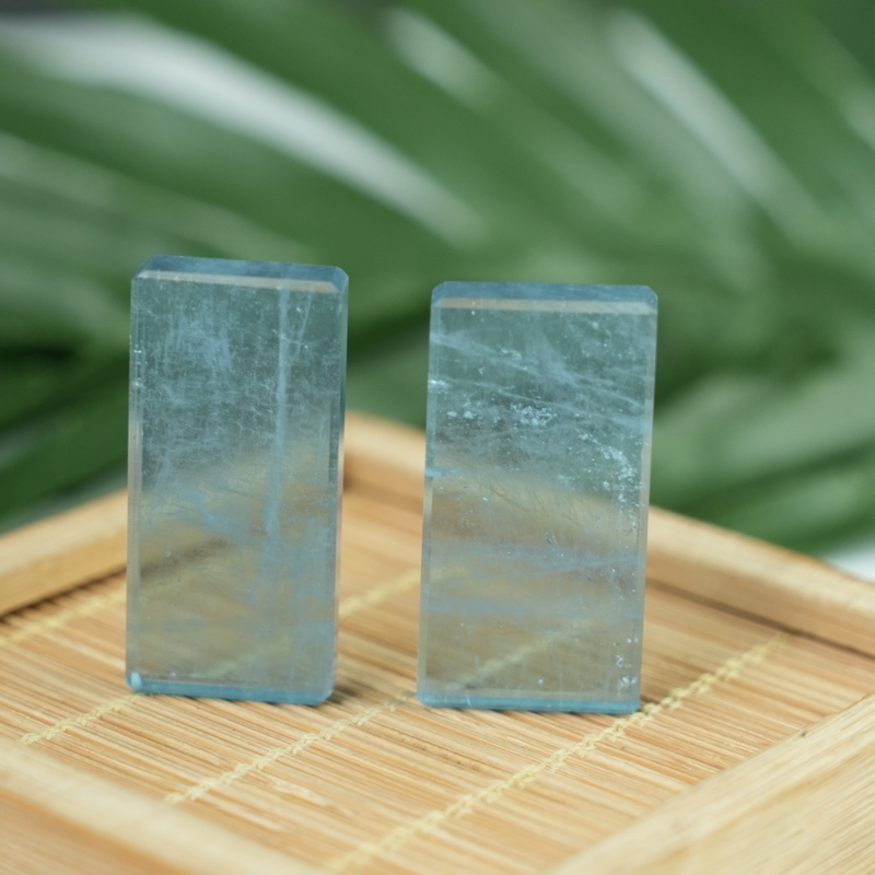 Mặt chữ nhật Aquamarine chuẩn 8A 16mmx33mm
