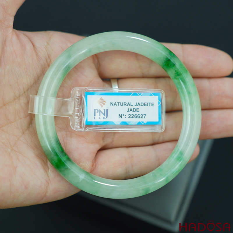 Vòng Ngọc Cẩm Thạch bản tròn xanh lí trong ni 55