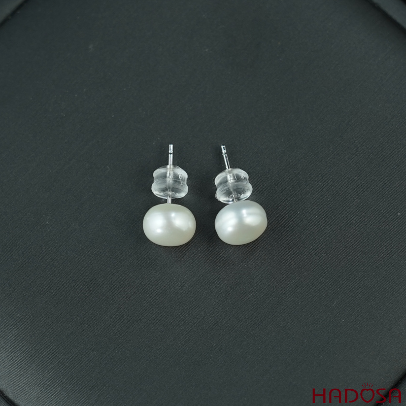 Bông tai ngọc trai 9mm bạc 925