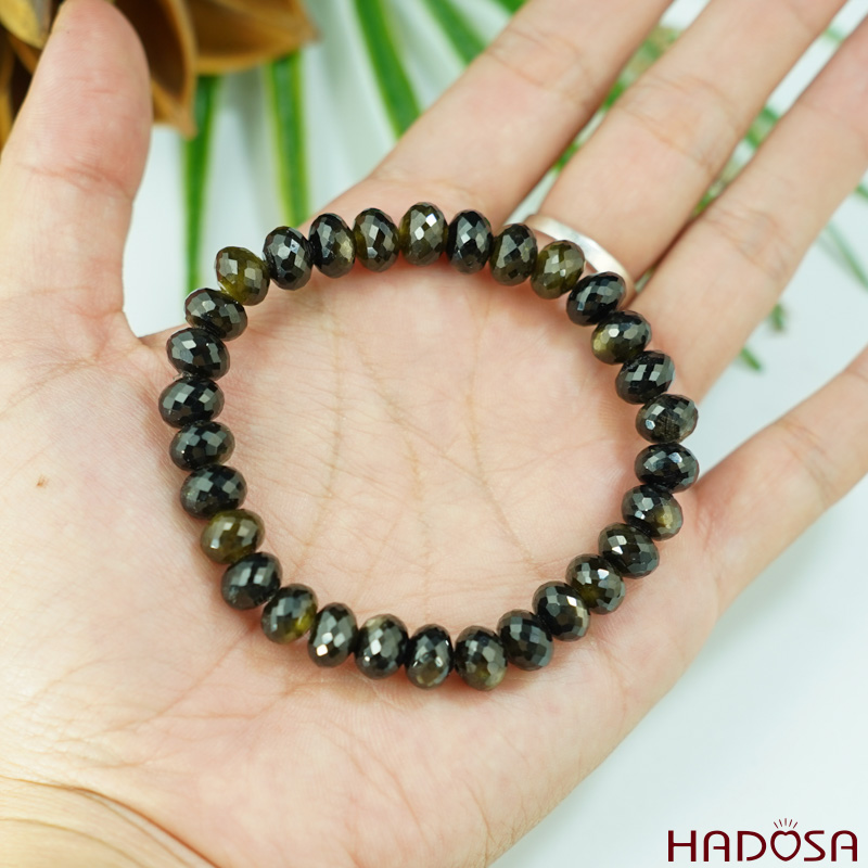 Vòng đá Sapphire mài giác 8mm cao cấp