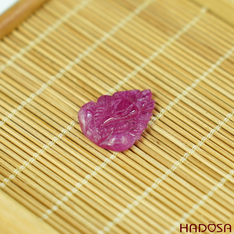 Mặt Hồ Ly Ruby đỏ hồng đẹp 19x24mm