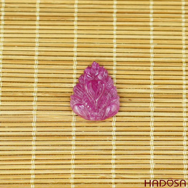 Mặt Hồ Ly Ruby đỏ hồng đẹp 19x24mm