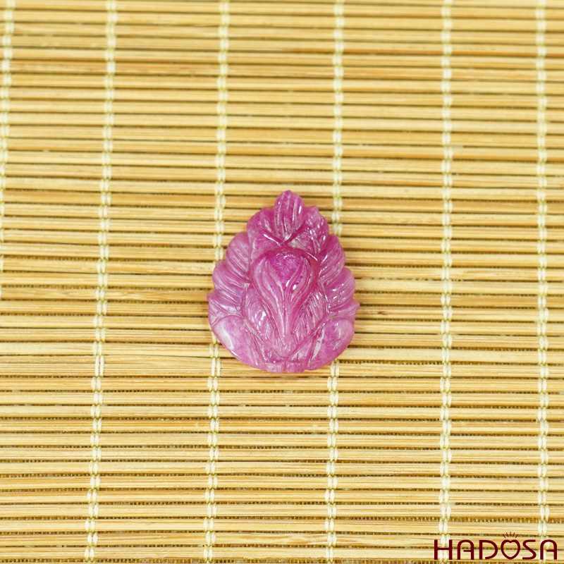 Mặt Hồ Ly Ruby đỏ hồng đẹp 20x24mm