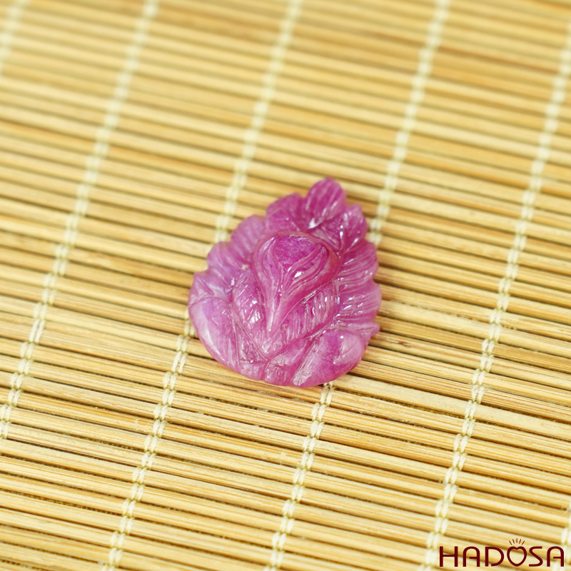 Mặt Hồ Ly Ruby đỏ hồng đẹp 20x24mm