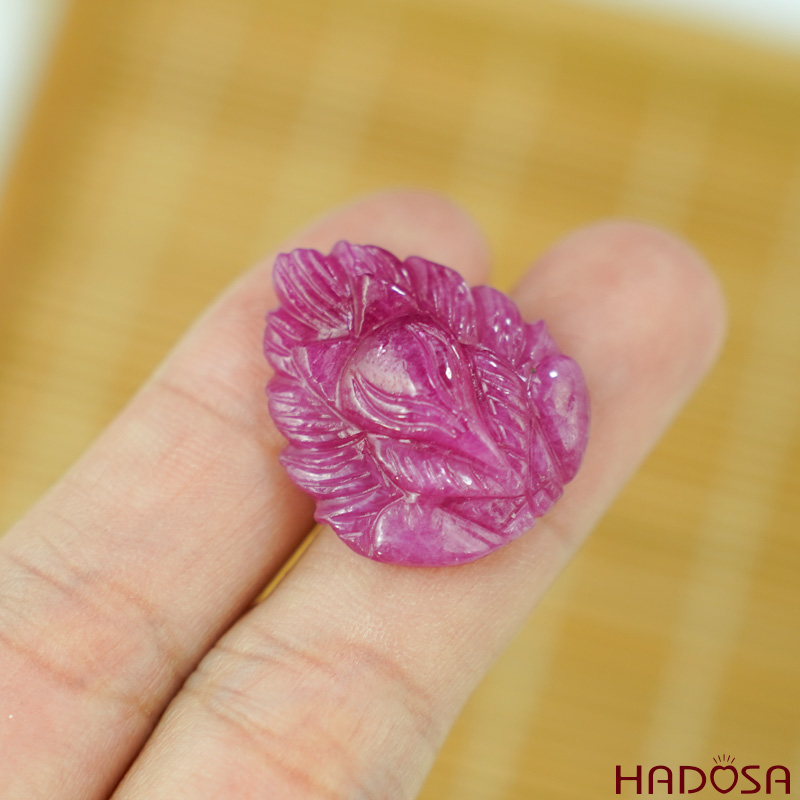 Mặt Hồ Ly Ruby đỏ hồng đẹp 20x24mm