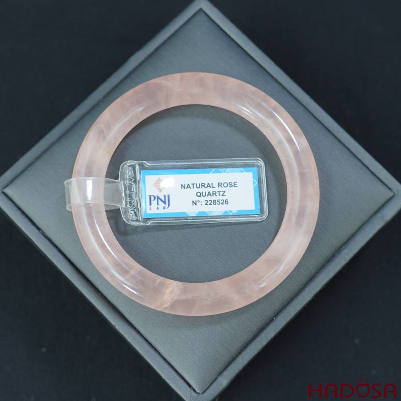 Vòng kiềng Thạch Anh Hồng bản tròn ni 56mm