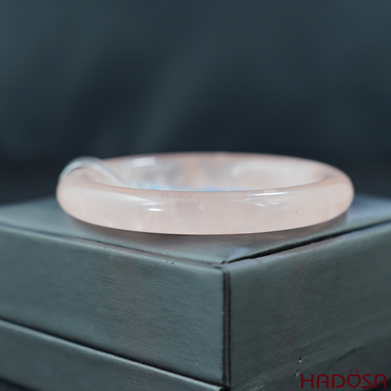 Vòng kiềng Thạch Anh Hồng bản tròn ni 56mm