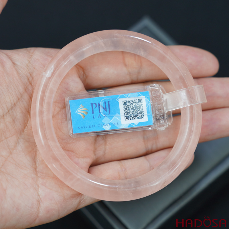 Vòng kiềng thạch anh hồng tròn ni 54mm 4A