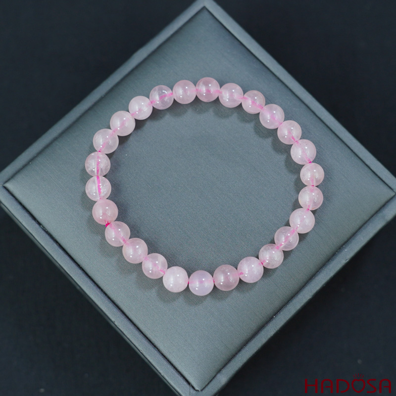 Vòng đá Thạch anh hồng 7mm chuẩn 4A