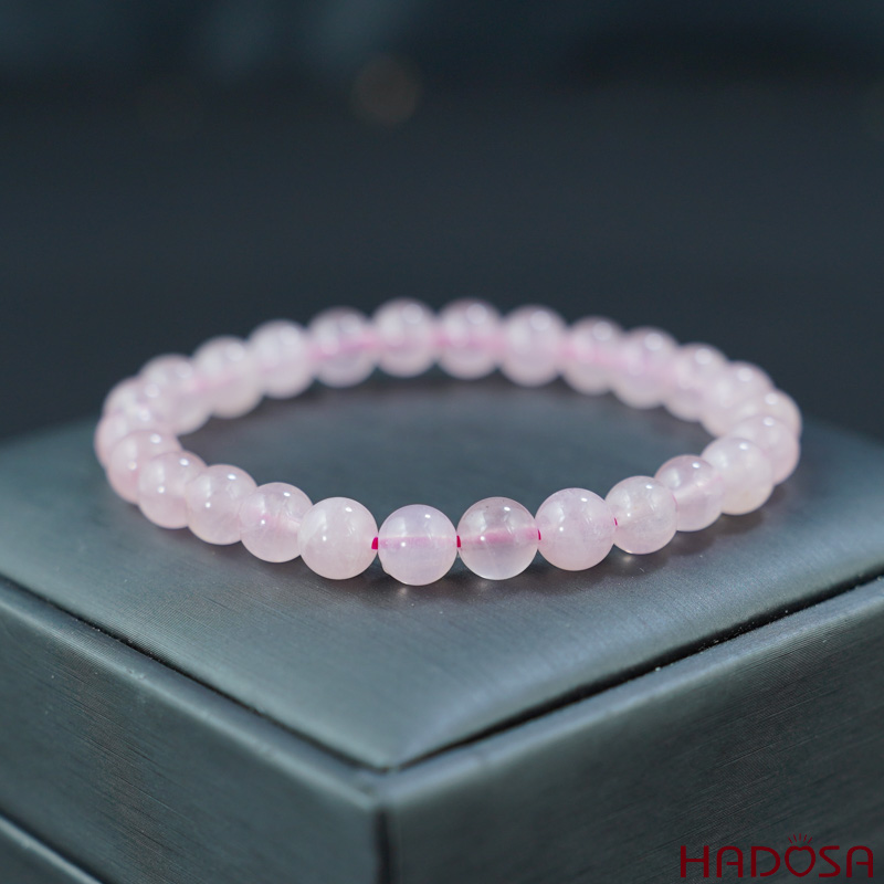 Vòng đá Thạch anh hồng 7mm chuẩn 4A