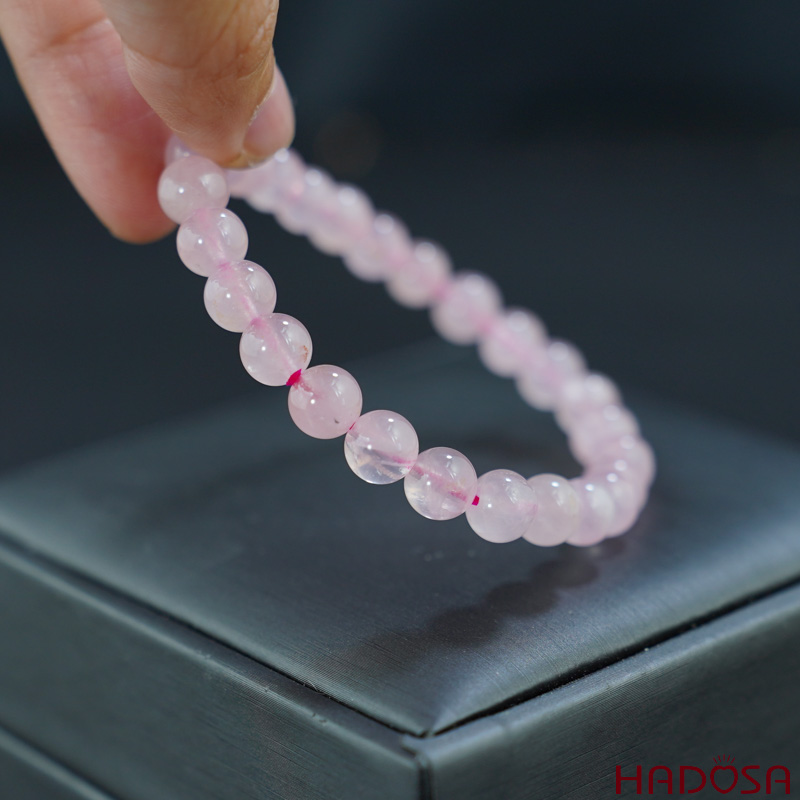 Vòng đá Thạch anh hồng 7mm chuẩn 4A