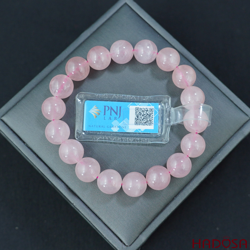 Vòng đá Thạch anh hồng 11mm chuẩn 4A