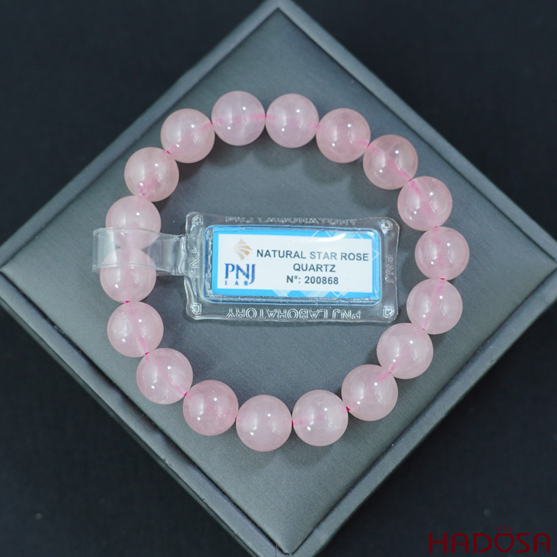 Vòng đá Thạch anh hồng 11mm chuẩn 4A