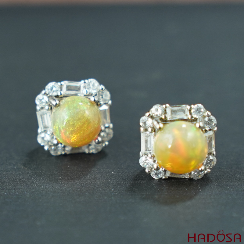 Bông tai Opal 6mm bạc 925
