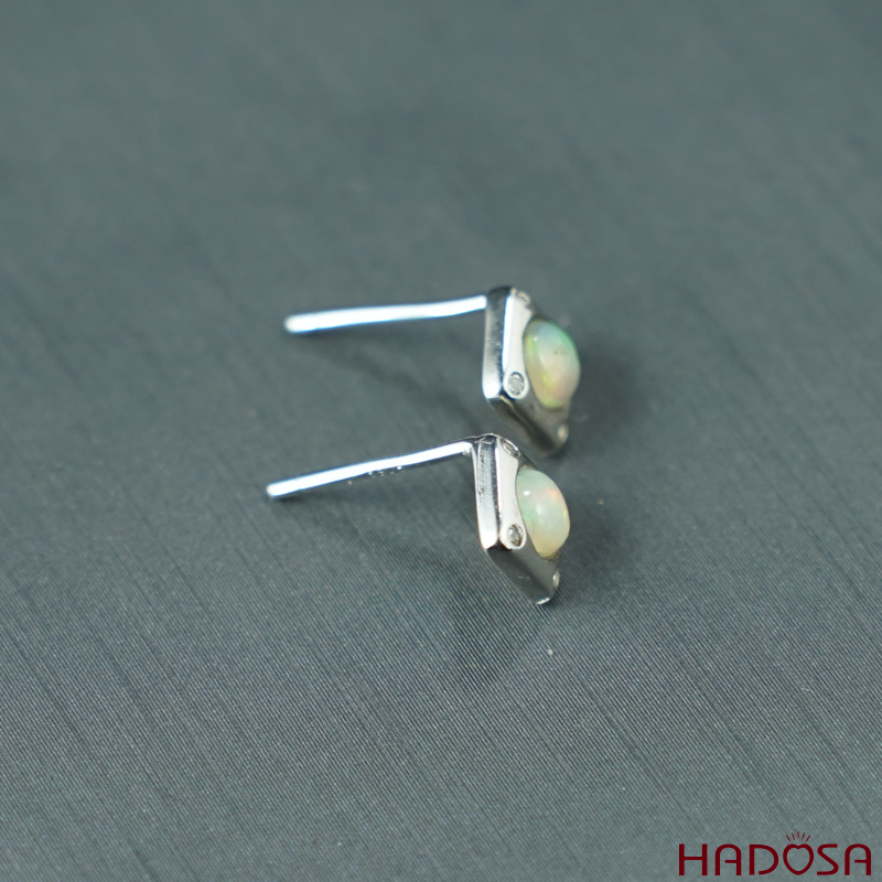 Bông tai Opal 4mm bạc 925