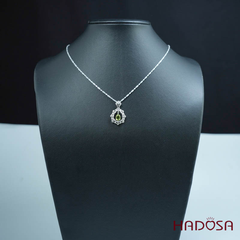 Mặt dây chuyền peridot5*7mm bạc 925