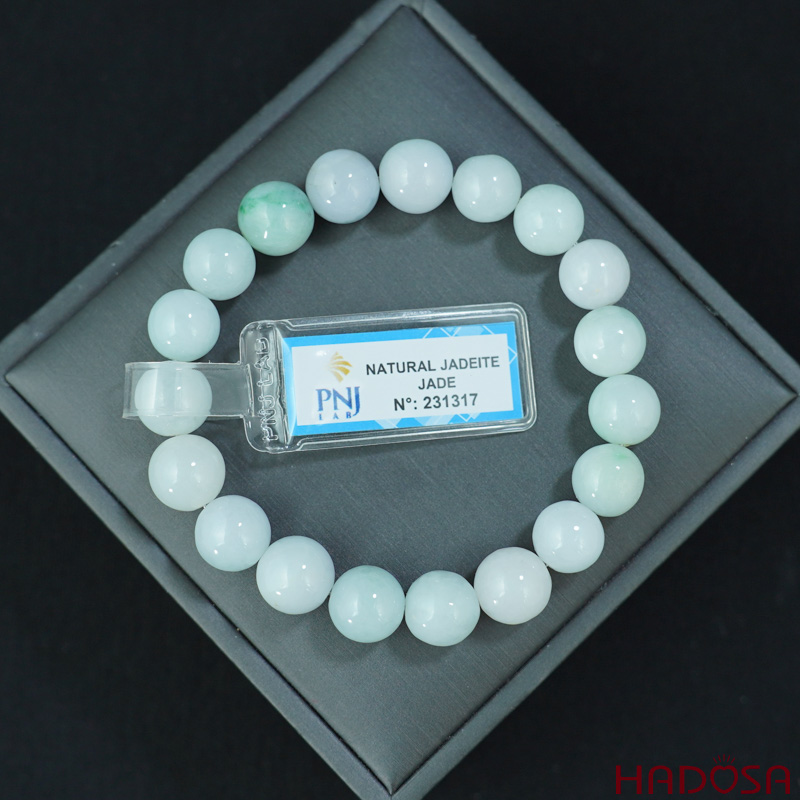 Vòng cẩm thạch trắng lí 10mm