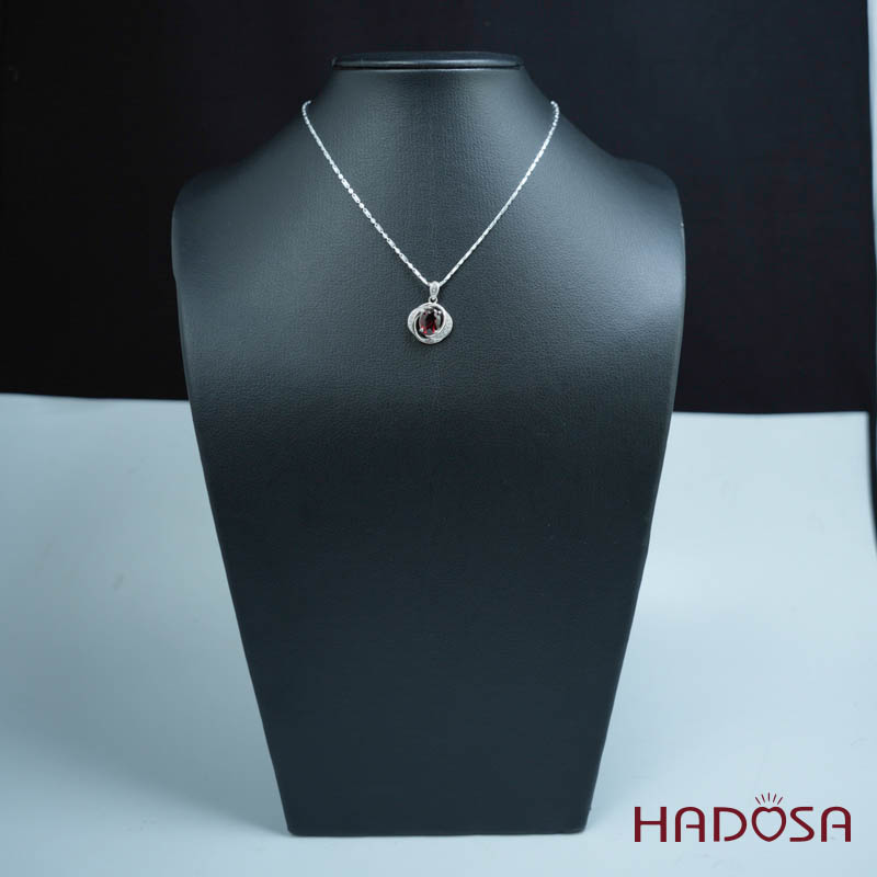 Mặt dây Garnet 7*9mm bạc 925