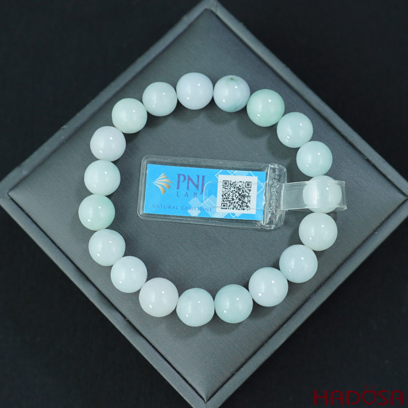 Vòng cẩm thạch trắng lí 10mm