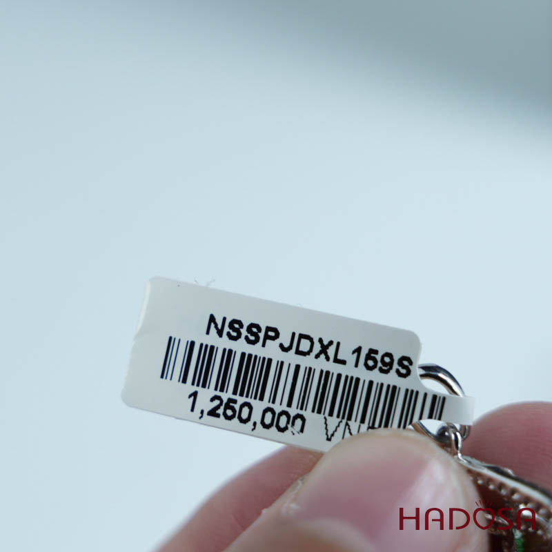 Mặt dây chuyền bạc Cẩm Thạch oval xanh lí