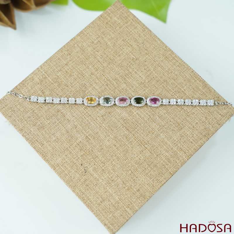 Lắc tay tourmaline 4*6mm bạc 925