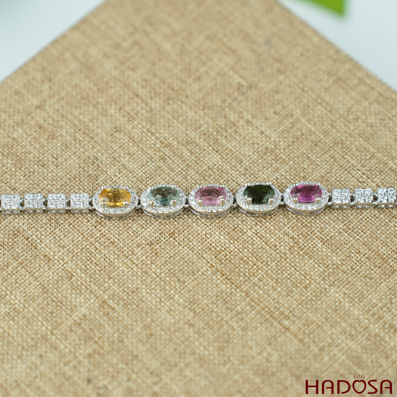 Lắc tay tourmaline 4*6mm bạc 925