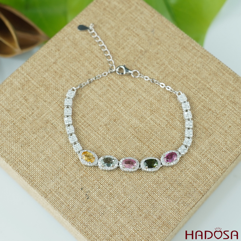 Lắc tay tourmaline 4*6mm bạc 925