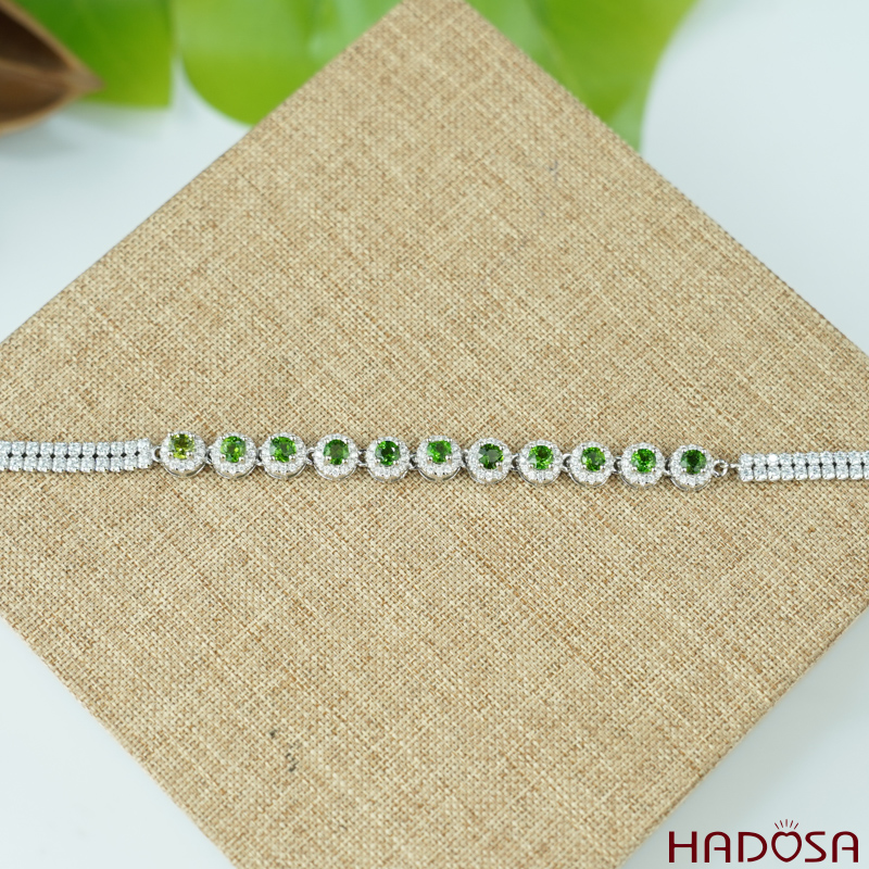 Lắc tay đá Diospite 3mm bạc 925