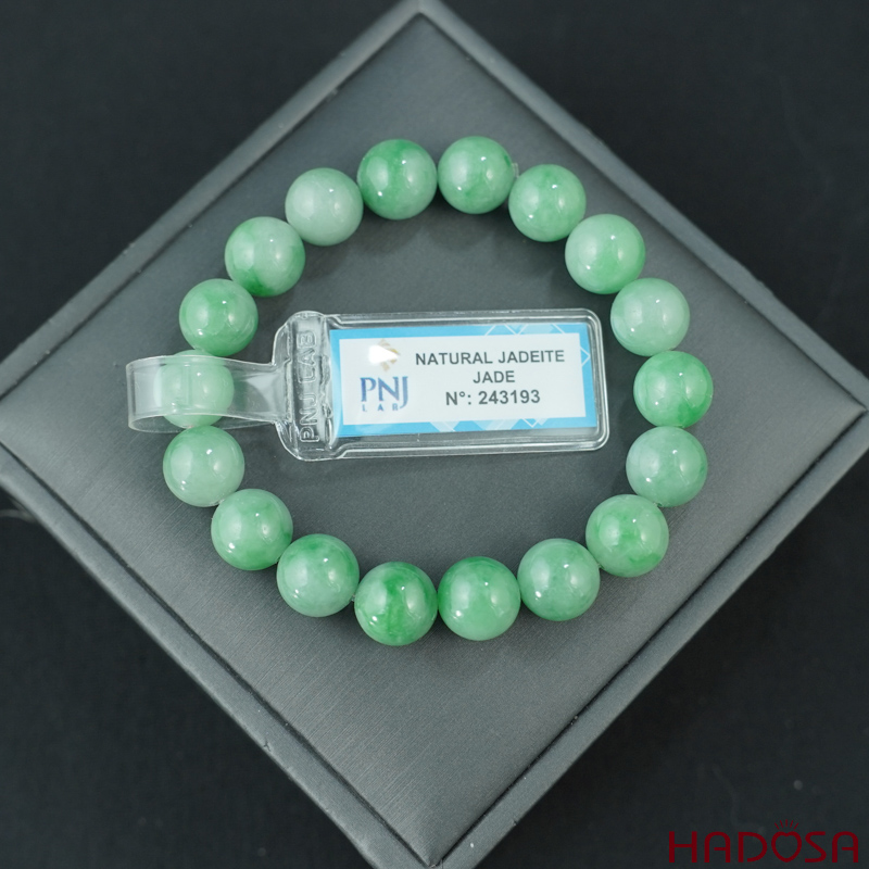 Vòng chuỗi Ngọc Cẩm Thạch xanh lý táo 10mm