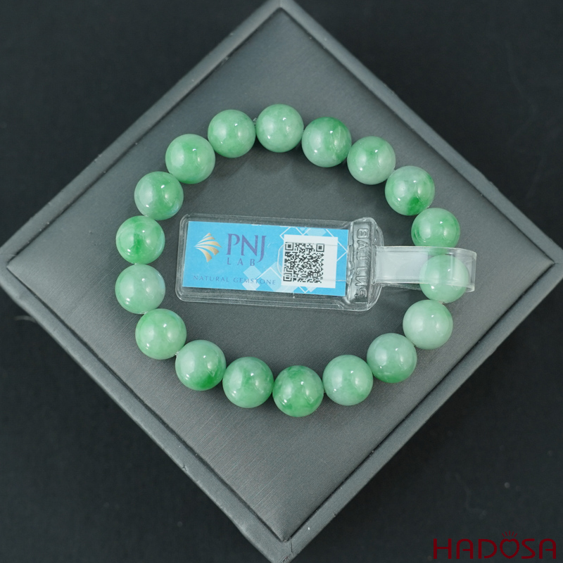 Vòng chuỗi Ngọc Cẩm Thạch xanh lý táo 10mm