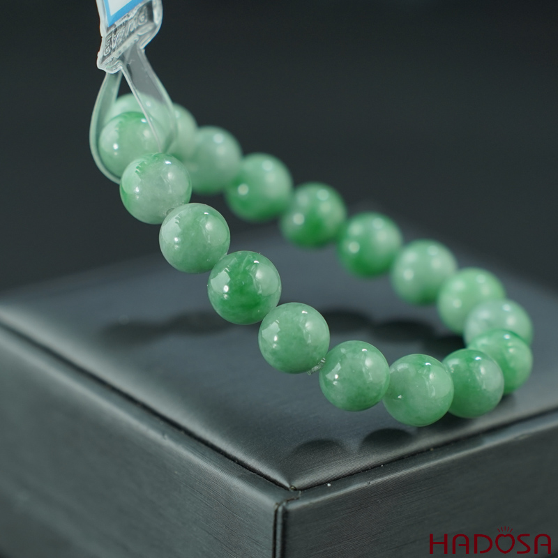 Vòng chuỗi Ngọc Cẩm Thạch xanh lý táo 10mm