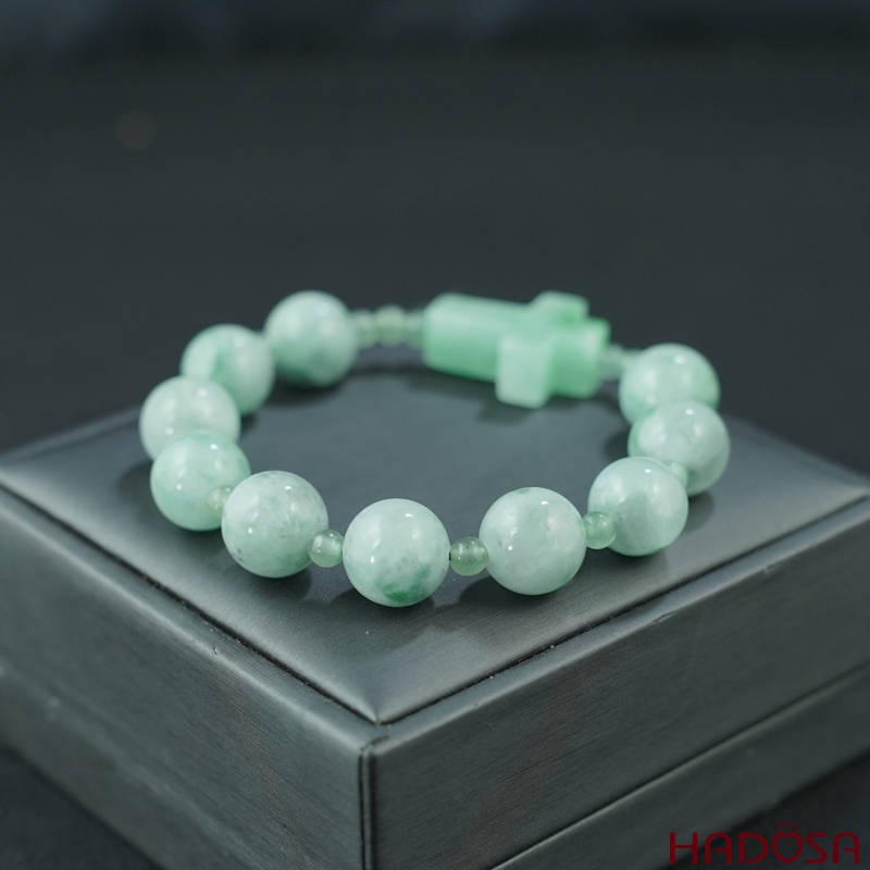 Vòng mân côi đá cẩm thạch 12mm