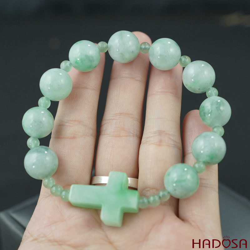 Vòng mân côi đá cẩm thạch 12mm