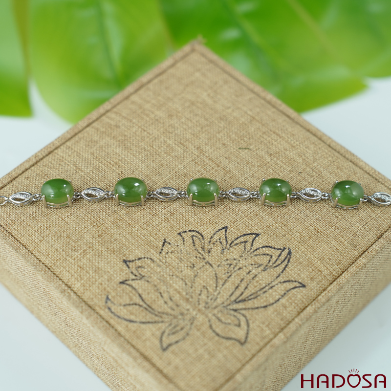 Lắc tay Ngọc Bích Canada 8*10mm bạc 925