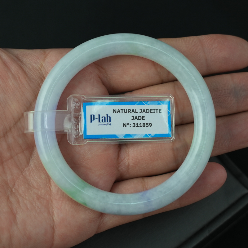 Vòng Cẩm Thạch Tím Tử La Lan bản tròn ni 54