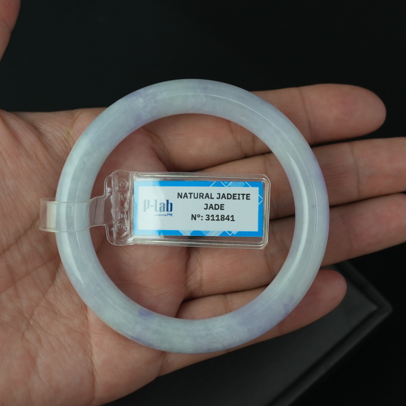 Vòng Cẩm Thạch Tím Tử La Lan bản tròn ni 53