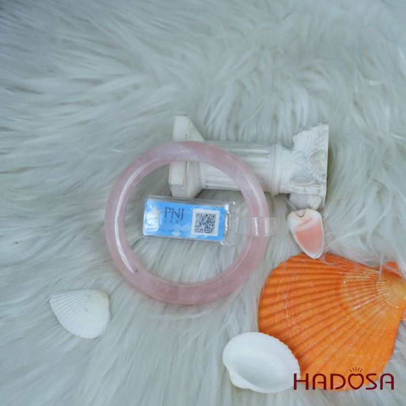 Vòng kiềng thạch anh hồng bản lá hẹ ni 51mm