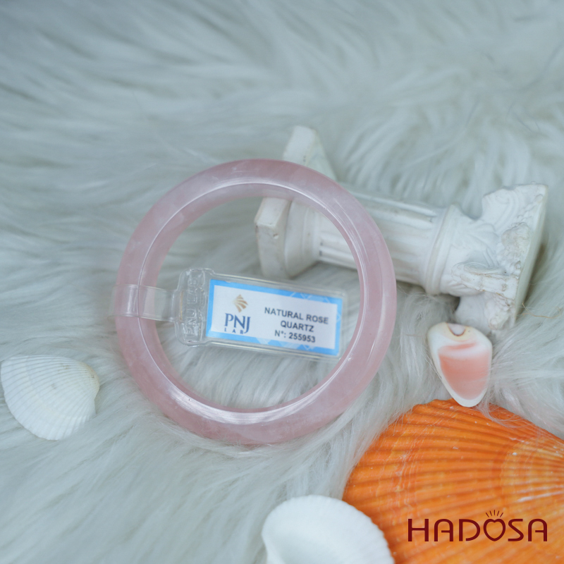 Vòng kiềng thạch anh hồng bản lá hẹ ni 51mm