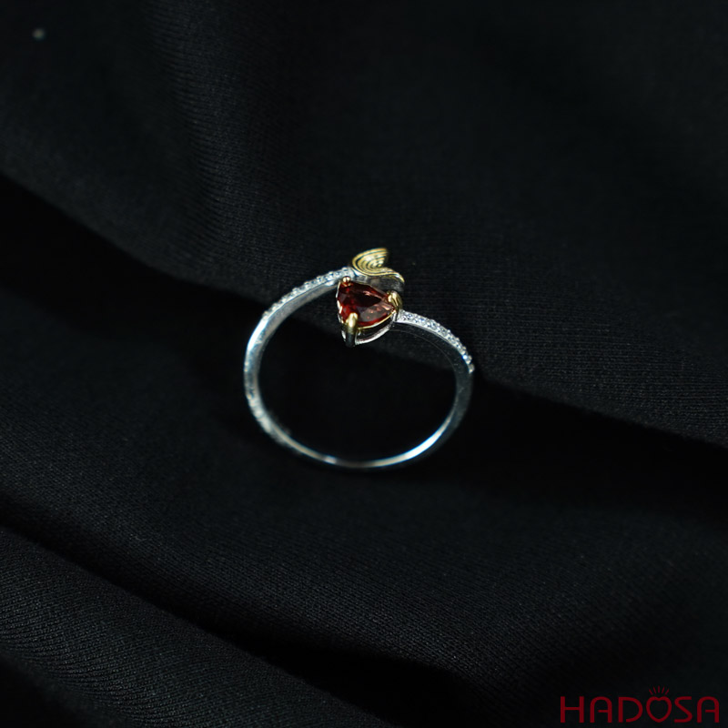 Nhẫn đá Garnet 5mm bạc 925