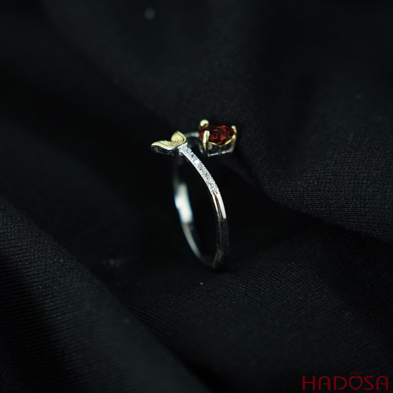 Nhẫn đá Garnet 5mm bạc 925