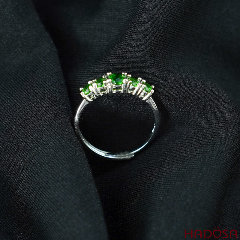 Nhẫn đá Diospite 3x4mm bạc 925