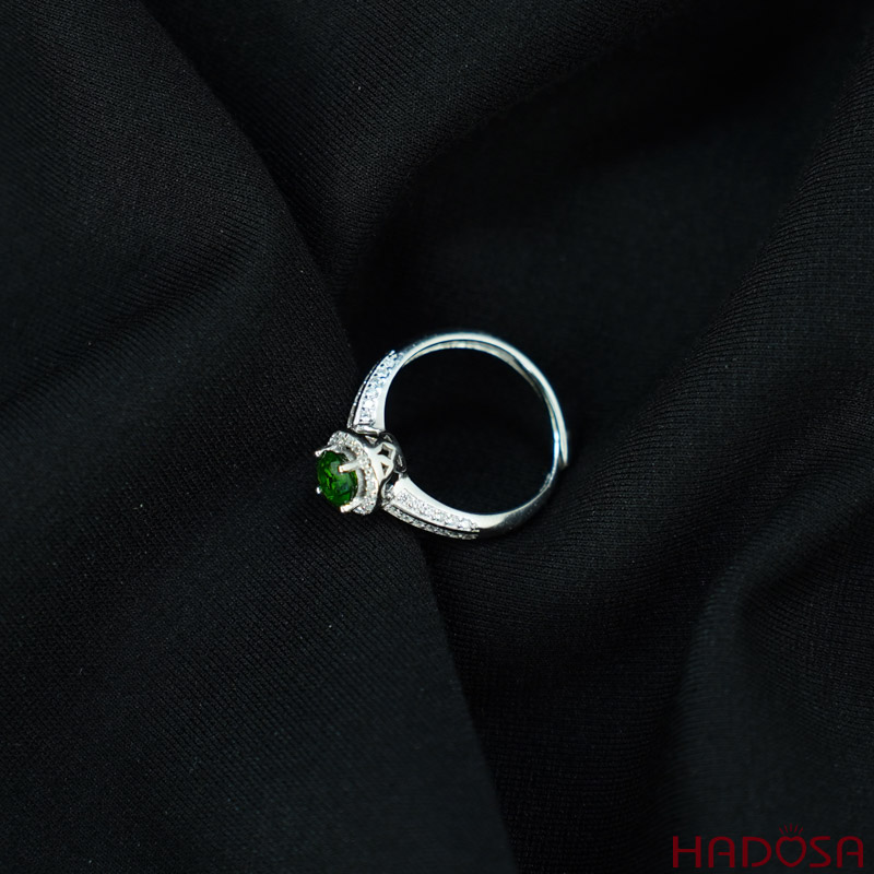 Nhẫn đá Diospite 5mm bạc 925