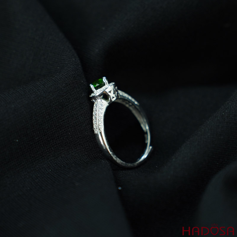 Nhẫn đá Diospite 5mm bạc 925