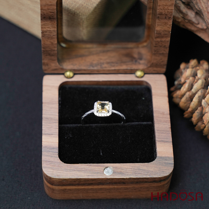 Nhẫn Citrine 5mm bạc 925