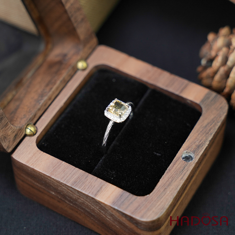 Nhẫn Citrine 5mm bạc 925